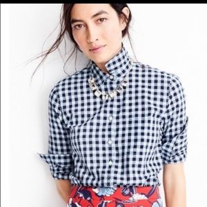 J Crew Plaid Gauze Shirt in Boy Fit Gingham Top